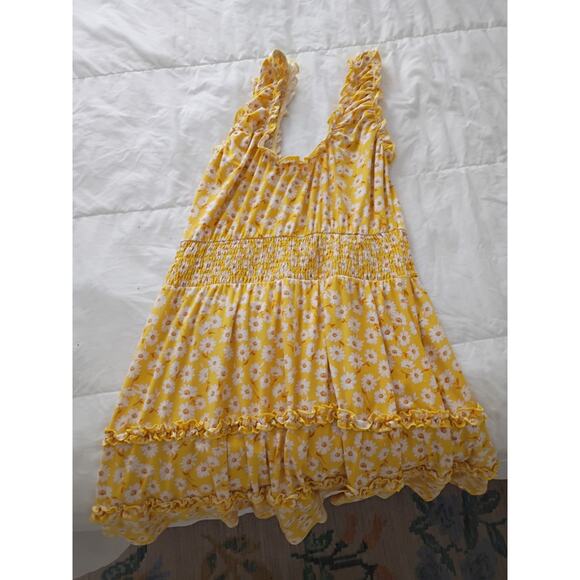 Yellow Floral Sun Dress Size Large - Picture 5 of 5